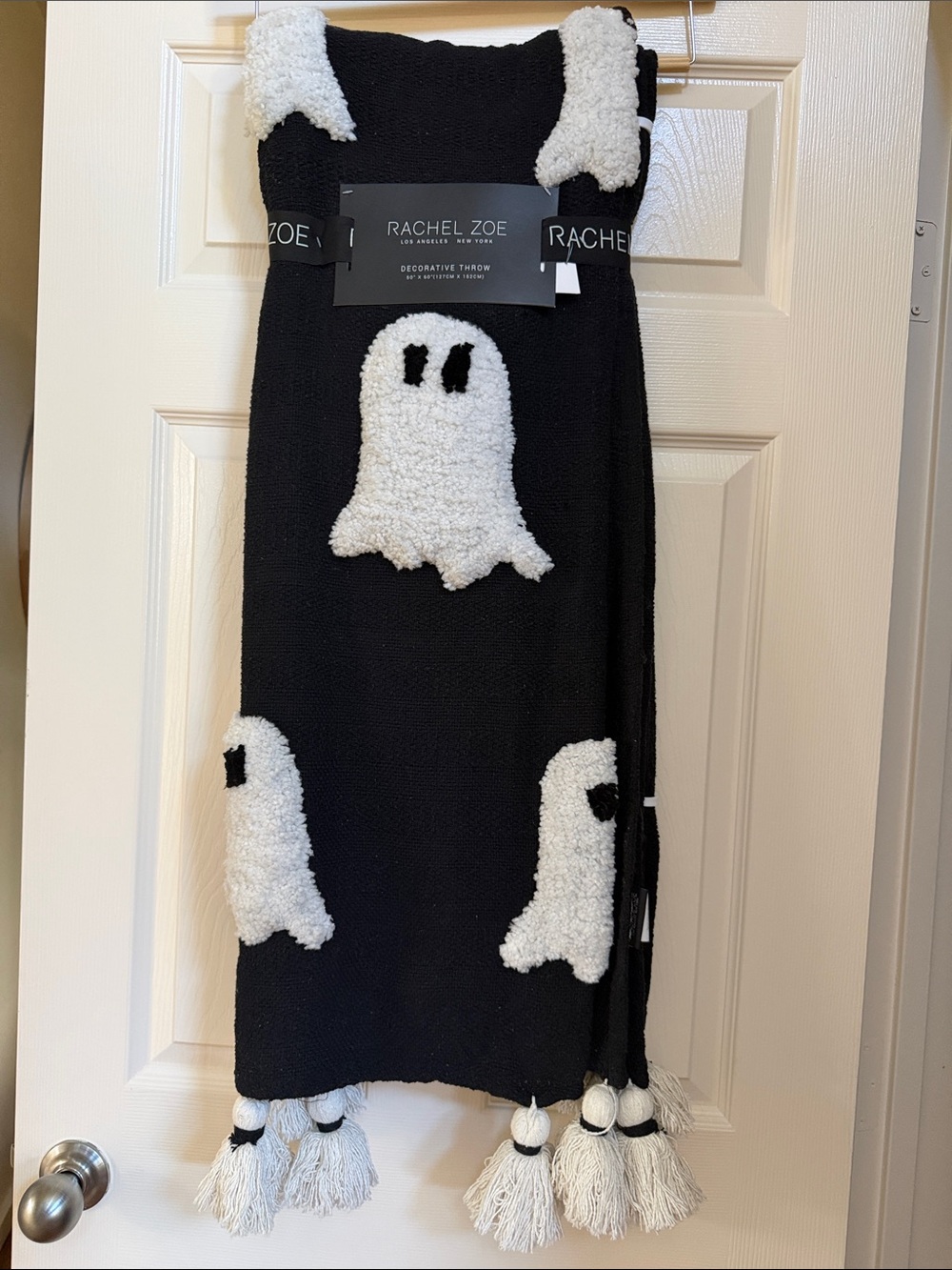 Rachel Zoe Black and White Ghost Decorative Throw